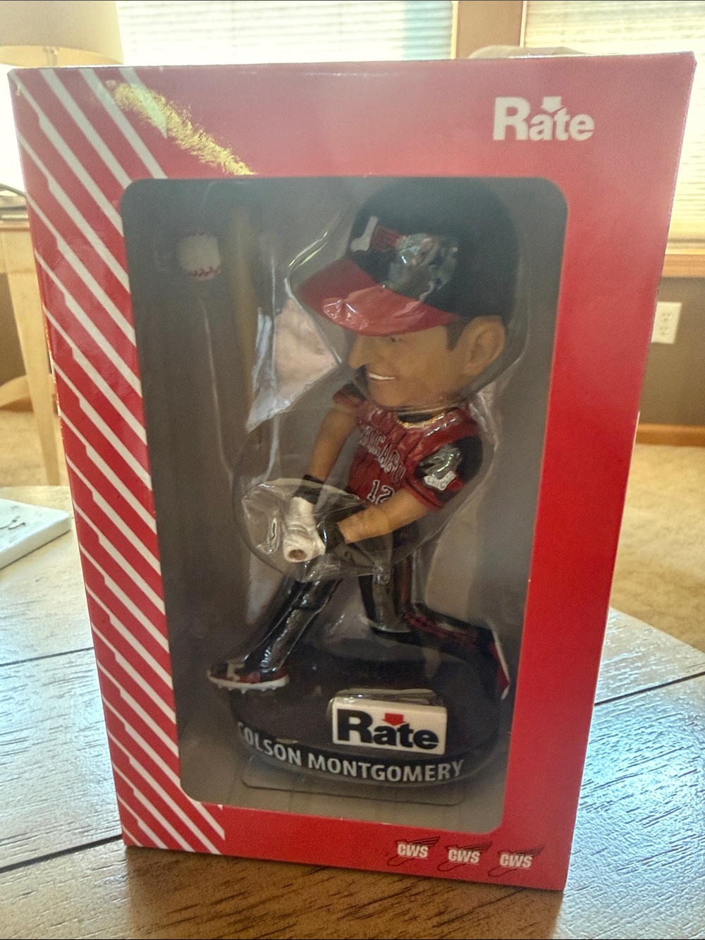 NIB Colson Montgomery Baseball Bobblehead - Red & Black uniform - Picture 2 of 6